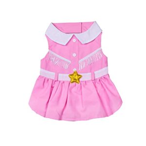 doggy parton pink cowgirl collared dress for pets - xx-large