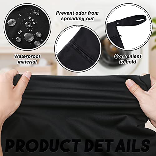 3 Pcs Large Travel Laundry Bags with Zipper Set Washable Waterproof Wet Dry Bag Dirty Clothes Bag for Traveling Clothes Organizer Bag for Gym Clothes Swimming Yoga Accessories, Black, 3 Sizes