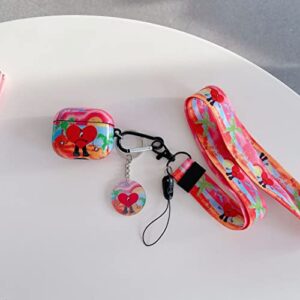 with Fashion Kawaii Lanyard Keychain，Cute Interesting Soft TPU Airpod 3rd Generation Case，Suitable Man Women Girl Airpod 3rd Case