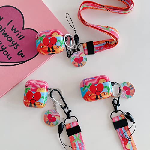 with Fashion Kawaii Lanyard Keychain，Cute Interesting Soft TPU Airpod 3rd Generation Case，Suitable Man Women Girl Airpod 3rd Case