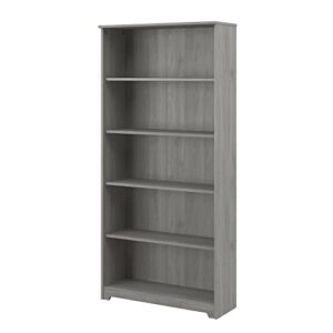 bush furniture cabot tall 5 shelf bookcase in modern gray