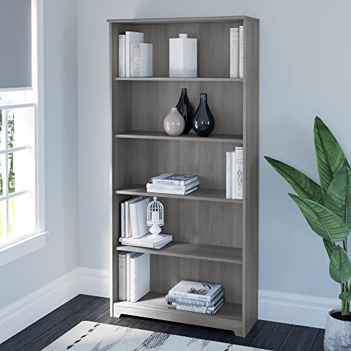 Bush Furniture Cabot Tall 5 Shelf Bookcase in Modern Gray