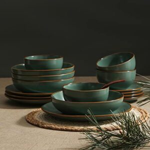 stone lain brasa 16-piece dinnerware set stoneware, green