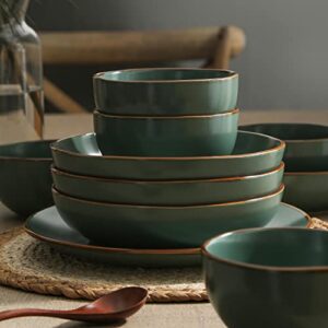 Stone Lain Brasa 16-Piece Dinnerware Set Stoneware, Green