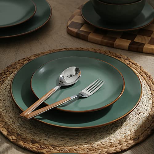 Stone Lain Brasa 16-Piece Dinnerware Set Stoneware, Green