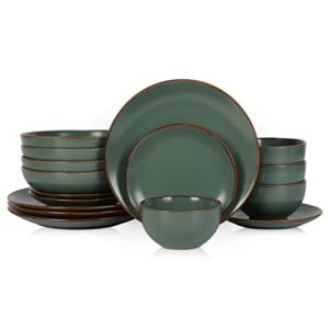 Stone Lain Brasa 16-Piece Dinnerware Set Stoneware, Green