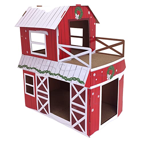 Kitty City Barn Double Decker Scratch House, Cat Scratcher