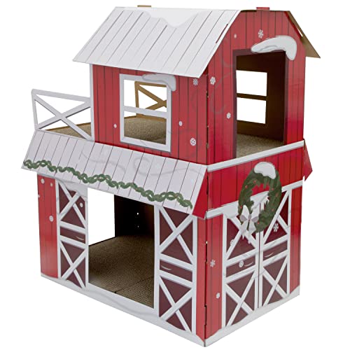 Kitty City Barn Double Decker Scratch House, Cat Scratcher