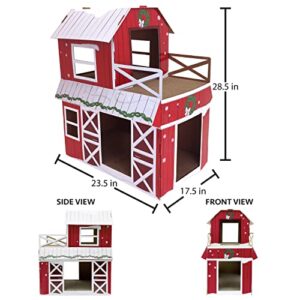 Kitty City Barn Double Decker Scratch House, Cat Scratcher