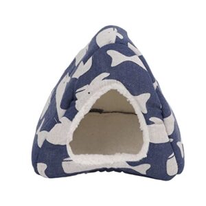 okjhfd guinea printed fish pattern pig cave cozy hamster house large hideout dwarf rabbits hedgehog bearded winter hamster cage accessories(small)