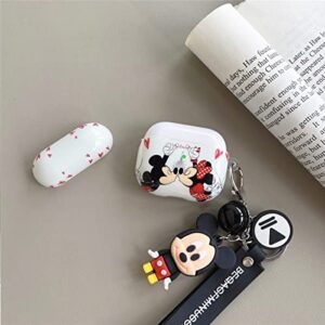 Cute AirPod 3nd Generation Case, AirPod 3 Personalise Custom, Airpod 3 Case Cover with Keychain/Lanyard, Protective Hard Case Cover Skin for Women Girls Airpod 3 Case [Front LED Visible] (Mickey)