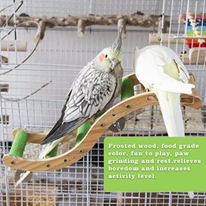 Bird Ladder Bridge, Wooden Pet Parrot Hamster Climbing Ladder Toys, Pet Bird Cage Accessories, Wood Climbing Ladder Perch for Bird Parrot Hamster Squirrel Sugar Gliders Parakeets Cockatiels(S Shape)