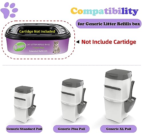 10 Pack Cat Litter Refills Scented Bag Compatible with Your Standard and Plus Genie Litter Disposal Refill Cartridge, Universal Litter Refills Bag (Not Include Cartridge)