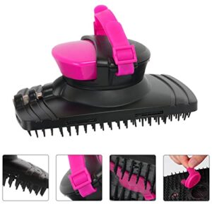 Balacoo with Cow Tail Horses Tools Tool Hair Brush Professional Shower for Loose Bath Shedding Livestock Cleaning Scrubber Grooming Massage Comb Supplies Removal Body Removes Handle