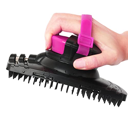 Balacoo with Cow Tail Horses Tools Tool Hair Brush Professional Shower for Loose Bath Shedding Livestock Cleaning Scrubber Grooming Massage Comb Supplies Removal Body Removes Handle