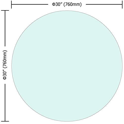 30" Round 1/4" Inch Thick Tempered Glass Table Top - Pencil Polish Edge