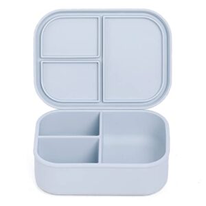 airtaxiing silicone bento box lunch box microwave freezer and dishwasher safe food container with compartments bpa-free leak-proof drop-proof bento box (gray)
