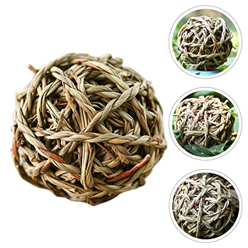 balacoo 1pc Pigs Weave Woven Throw Rabbits Round Chew Rattan for Seagrass Pet Molar Bite Hamster Ball Straw Animal Play Activity Small Parrot Grass Parrots Guinea Bunny Natural Pets