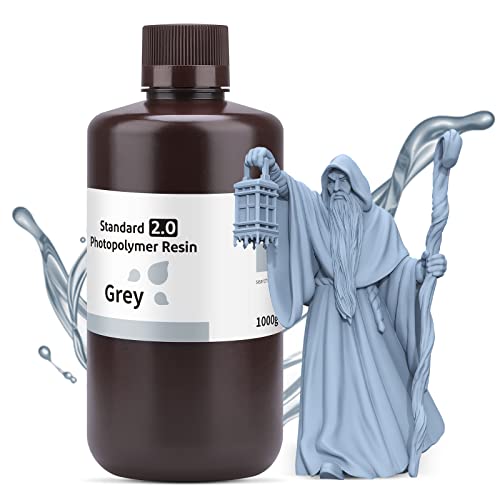 ELEGOO Standard Photopolymer Resin Grey 1KG + 2.0 Grey 1KG