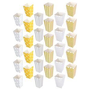 alipis 30pcs popcorn boxes stripe supplies gold cartons vintage snack threaded grade night movie theater design home bags containers products candy food cup stadium mixed for