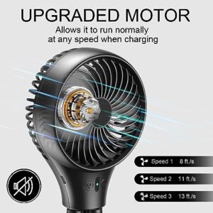 Auto Oscillating Stroller Fan, USB Rechargeable Battery Powered Baby Fan, 3 Powerful & Quiet Speeds 90° Oscillation Portable Fan with Flexible Tripod for Stroller Car Seat Crib Desk Camping Travel