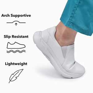 Sasuwa Nurse Shoes for Women Comfortable Slip Resistant Work Shoes White Nursing Shoes 8.5 (M) US