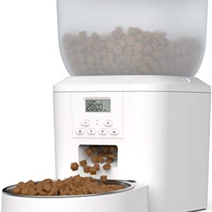 WUIPET Automatic Cat Feeders, Anti-Clogging Design Pet Dry Food Dispenser with Voice Recorder, Timed Cat Feeder with Desiccant Bag, Programmable Timer Pet Feeder - Up to 20 Portions 6 Meals Per Day