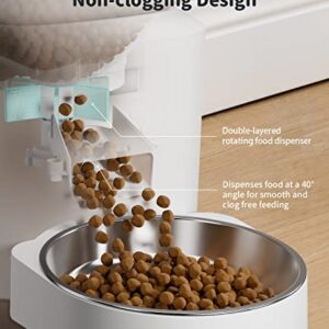 WUIPET Automatic Cat Feeders, Anti-Clogging Design Pet Dry Food Dispenser with Voice Recorder, Timed Cat Feeder with Desiccant Bag, Programmable Timer Pet Feeder - Up to 20 Portions 6 Meals Per Day