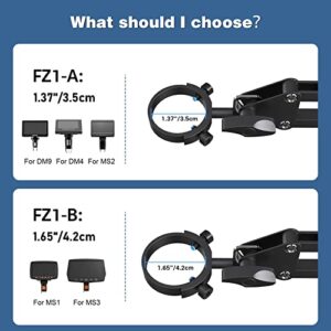 Hayve Microscope Arm Stand，Adjustable Metal Bracket with Clamp and Grommet Base，Coin Microscope Mount ，Compatible with Model DM4 DM9 MS2 MS1 MS3& Most 4.3'',7'' Digital Microscopes (1.65（for MS1,MS3)