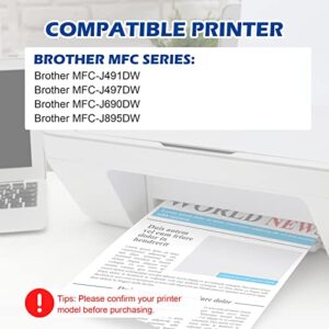 DOUBLE D LC3013 Black Ink Cartridge Compatible Replacement for Brother LC3013 LC3011 Black High Yield for Brother MFC-J491DW MFC-J895DW MFC-J690DW MFC-J497DW Printer (4 Black)