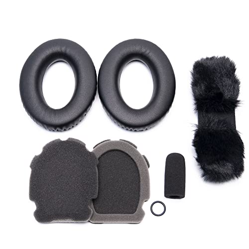 Voarmaks Renew Kit Ear Pads Cushion Mic Muff Windscreen Headband Pad Compatible with Bose A20 X A10 Aviation Headset Headphone