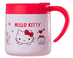 everyday delights hello kitty stainless steel insulated cup with lid, 350ml