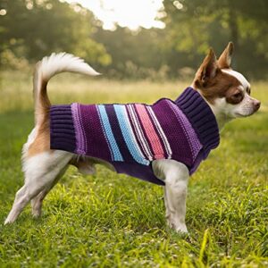 AXIIJGL Dog Sweater Pet Cat Winter Knitwear Warm Clothes Striped Dog Hoodie Sweatshirt for Small Medium Dogs(XL)