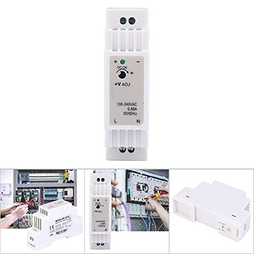 DIN Rail Switching Power Supply, 24V 0.63A 15W AC/DC Single Output Power Supply PWM for Control Cabinet Industrial Control Equipment DR-15-24