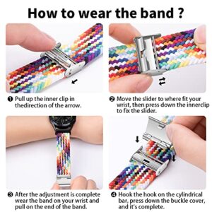 Eweison 20mm Sport Loop Band Compatible with Samsung Galaxy Watch 6 5 4 Band 40mm 44mm/Watch 5 Pro 45mm/Galaxy Watch 4 6 Classic Band 42mm 46mm 43mm 47mm/Watch 3 41mm/Active 2 Braided Strap Women Men