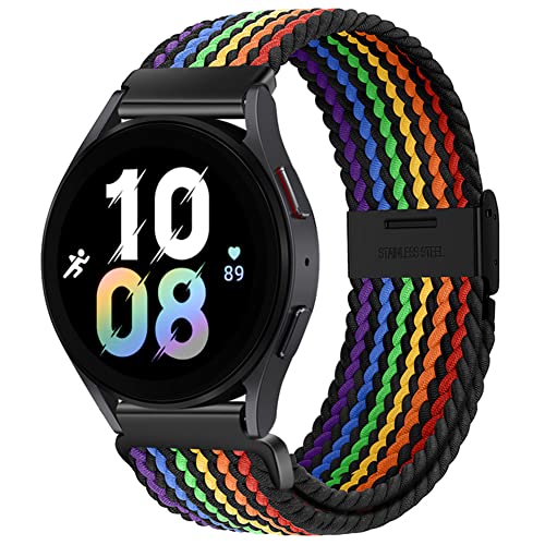 Eweison 20mm Sport Loop Band Compatible with Samsung Galaxy Watch 6 5 4 Band 40mm 44mm/Watch 5 Pro 45mm/Galaxy Watch 4 6 Classic Band 42mm 46mm 43mm 47mm/Watch 3 41mm/Active 2 Braided Strap Women Men