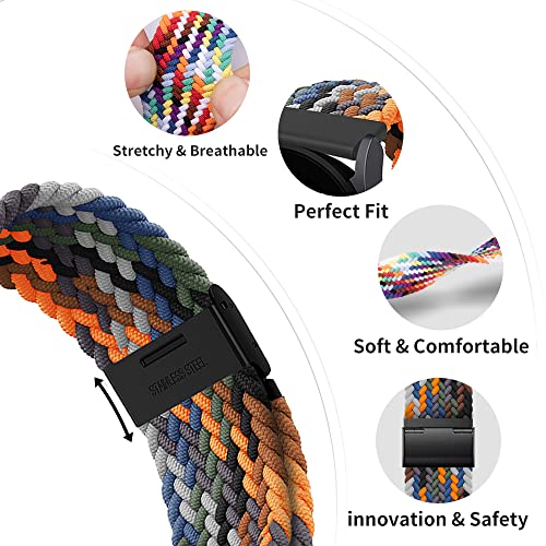 Eweison 20mm Sport Loop Band Compatible with Samsung Galaxy Watch 6 5 4 Band 40mm 44mm/Watch 5 Pro 45mm/Galaxy Watch 4 6 Classic Band 42mm 46mm 43mm 47mm/Watch 3 41mm/Active 2 Braided Strap Women Men