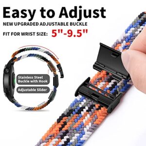 Eweison 20mm Sport Loop Band Compatible with Samsung Galaxy Watch 6 5 4 Band 40mm 44mm/Watch 5 Pro 45mm/Galaxy Watch 4 6 Classic Band 42mm 46mm 43mm 47mm/Watch 3 41mm/Active 2 Braided Strap Women Men