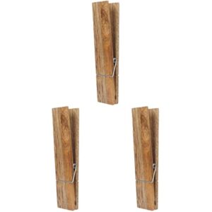 cabilock 3 pcs with decoration clothespins holders coat large wood multi clamp wall big racks clips decor pins room as beach farmhouse clothespin jumbo wooden for mounted creative spring