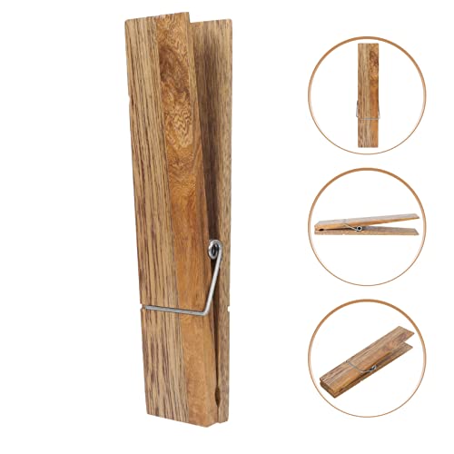 Cabilock 3 pcs with Decoration Clothespins Holders Coat Large Wood Multi Clamp Wall Big Racks Clips Decor Pins Room As Beach Farmhouse Clothespin Jumbo Wooden for Mounted Creative Spring