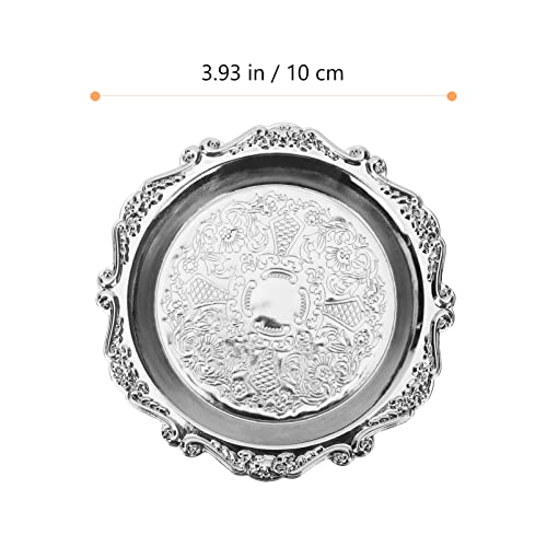 jojofuny 6pcs Food Dish Dishes Tray Snack Plate Home Trays Plates Silver Platter for Serving Appetizers Fruits Inch Supplies Mini Round Metal Candy Snacks Dessert Organizer Nut Appetizer