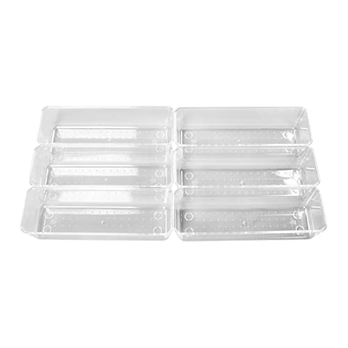 Modern-Depo 25 PCS Clear Drawer Organizer Set 4 Sizes Plastic Drawer Storage Bins Dividers Trays Dot Box for Makeup, Jewelry, Kitchen Utensils, Gadgets, Office