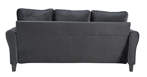 Modern Velvet Couch with 2 Pillow Plus A Classic Wooden Workbench