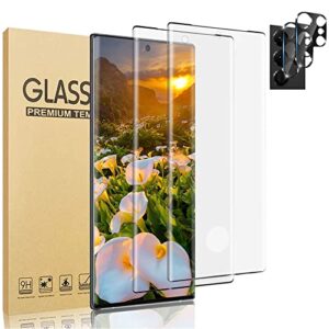 [2+2 pack] galaxy s23 ultra screen protector with camera lens protector,[9h tempered glass][support fingerprint unlock ] [3d 3d hd curved] for samsung galaxy s23 ultra screen protector (6.8 inch)