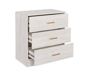 greatmeet fatigos 3 drawers dresser chest,wood dresser storage cabinet with golden handle, flower white cabinet for living room,bedroom,entryway