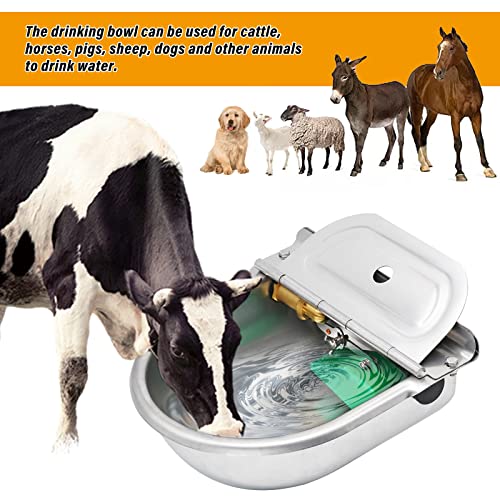 KHEARPSL Automatic Dog Water Bowl Dispenser with Brass Float Valve Livestock Waterer Water Trough Auto Fill Water Bowl for Dogs Cattle Horse Pig