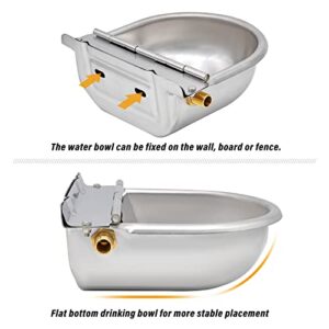KHEARPSL Automatic Dog Water Bowl Dispenser with Brass Float Valve Livestock Waterer Water Trough Auto Fill Water Bowl for Dogs Cattle Horse Pig