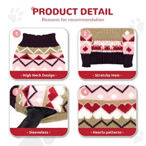 AXIIJGL Pet Dog Sweater Dog Clothes Soft Knitted Warm Pup Cat Dogs Jumper Winter Puppy Sweater for Dogs(Pink Heart,XL)