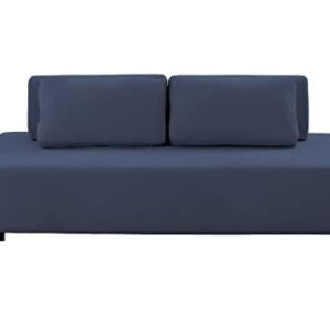 kevinplus 85.4'' Modern Sofa Couch for Living Room, 4-Seat Sofa Couch with 2 Moveable Heavy Back Cushion and 2 Pillows, Contemporary Sofa Couch for Office Studio Apartment, Navy Blue