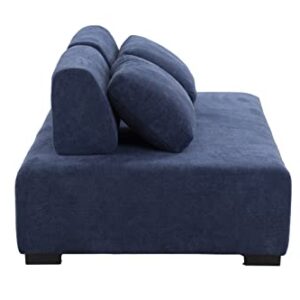 kevinplus 85.4'' Modern Sofa Couch for Living Room, 4-Seat Sofa Couch with 2 Moveable Heavy Back Cushion and 2 Pillows, Contemporary Sofa Couch for Office Studio Apartment, Navy Blue